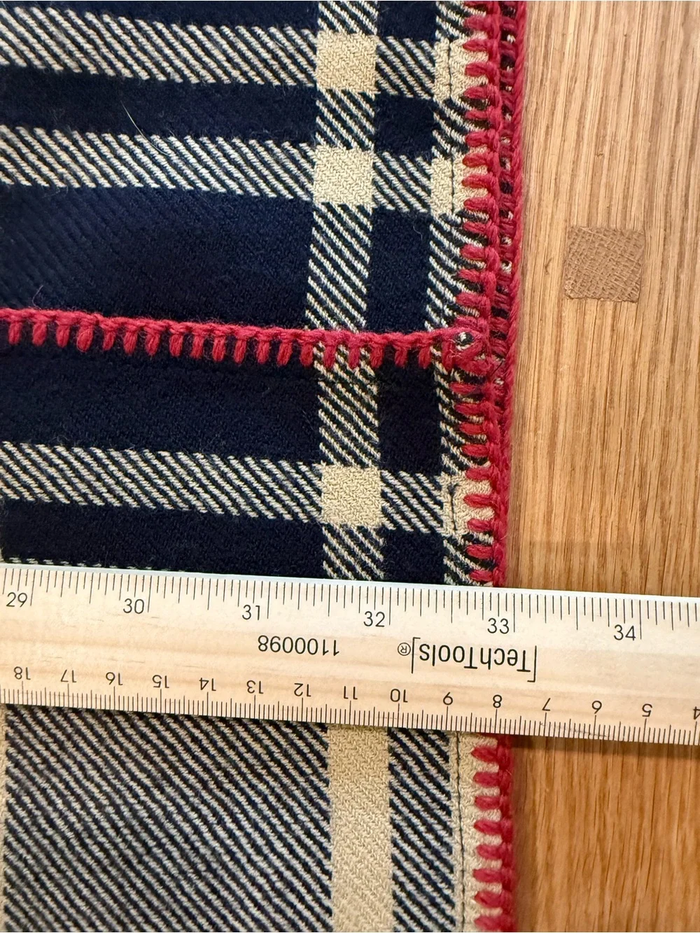 Vtg Ralph Lauren Country Wool Plaid Wrap Blanket Skirt Stitch Trim Size 8 Rare